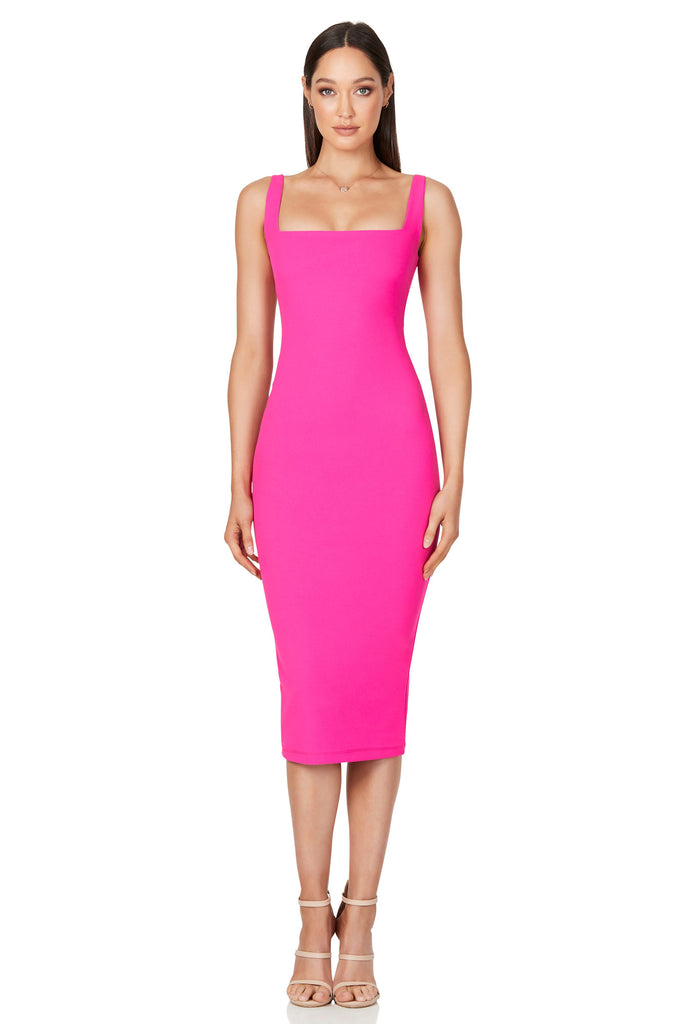 Rendevous Midi | Neon Pink | Bridesmaids Dress