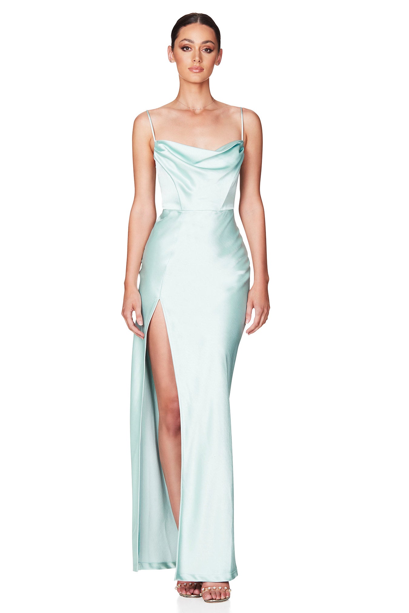 Dream Draped Gown in Mint by Nookie